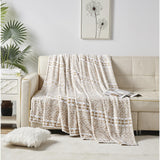 Plazatex Tala Printed Luxurious Ultra Soft Lightweight Bed Blanket Beige