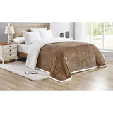 Plazatex Soft Plush Corduroy Sherpa Lined Oversized All Season Comfort for Bedroom or Lounging Blankets - Grey