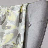 Oliva Gray Nora Printed Flannel Throw - 50x60" Yellow
