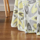 Oliva Gray Nora Printed Flannel Throw - 50x60" Yellow
