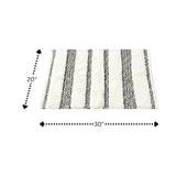 Saturday Knight Ltd Geo 2-Tone Design Woven Diamond Pattern Stripe Bath Rug - 20x30", Black