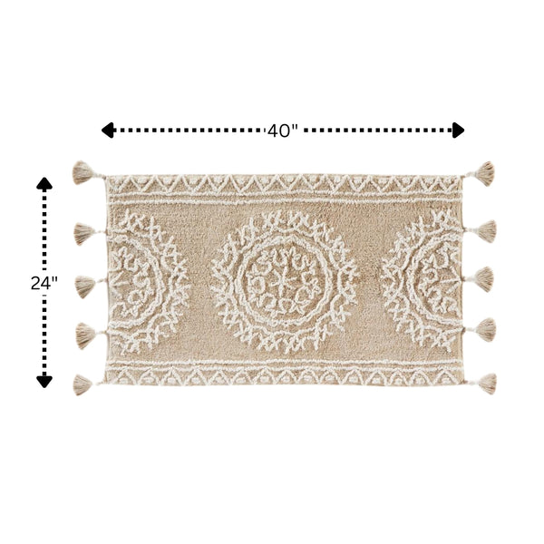 Saturday Knight Ltd Medallia 2-Tone Medallion Design And Fun Bath Rug - 24x40",