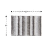 Saturday Knight Ltd Stripe Fade Soft With Squares Pattern Sculpted Bath Rug - 20x30", Silver