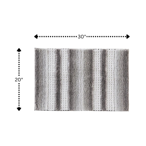 Saturday Knight Ltd Stripe Fade Soft With Squares Pattern Sculpted Bath Rug - 20