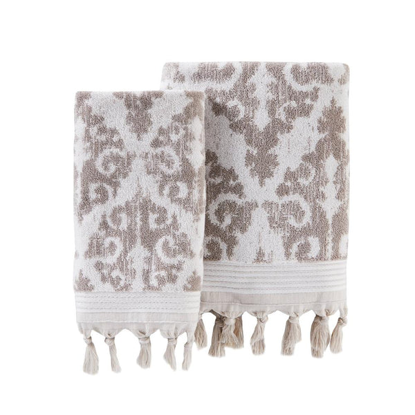 Saturday Knight Ltd Mirage Fringe Reversible And Woven Jacquard Bath Towel - 28x