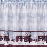 SKL Home Saturday Knight Ltd Friendly Beasts Snowman Built With 1.5" Diameter Rod Pocket Tier Pair - Multi