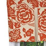 RLF Home Love Bird Pleated Window Valance 100% Cotton Rod Pocket 50" x 17" Orange