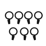 Versailles Silent Glide Nylon Lined Clip Rings for 7/8" - 1" Rod 7 Pieces Black