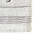 SKL Home By Saturday Knight Ltd Casual Monogram Bath Towel J - 28X54", White