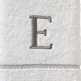 SKL Home By Saturday Knight Ltd Casual Monogram Hand Towel Set E - 2-Count - 16X26", White