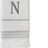 SKL Home By Saturday Knight Ltd Casual Monogram Hand Towel Set N - 2-Count - 16X26", White