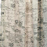 Ellis Curtain Script 100 Percent High Quality Fabric Classic Print Rod Pocket Panel Window Curtain - 48 x 63", Black